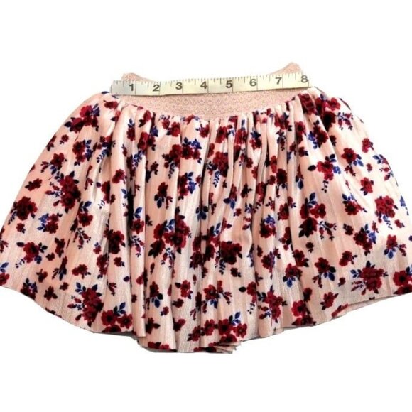 Pippa & Julie Little Toddler Girls Skirt Velvet Pink Floral Pleated Size 2T NWOT - Picture 7 of 8